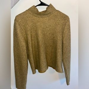 Zara mock-neck sweater with shoulder pads